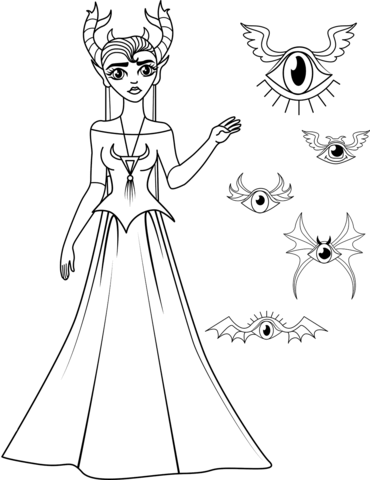 Evil Girl Coloring Page